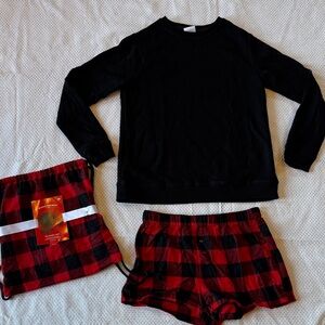Black and Red Plaid Pajama Set